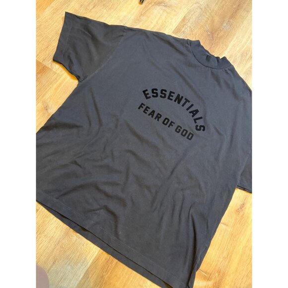 FOG Fear of God EssentialsLogo Mock Neck Black Collection Crew Tee Shirt Medium - Picture 4 of 8